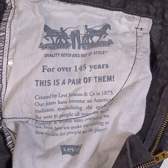 Levis 505 Regular Fit Mens Black Jeans Straight Leg Denim W36 L30 - Picture 12 of 13